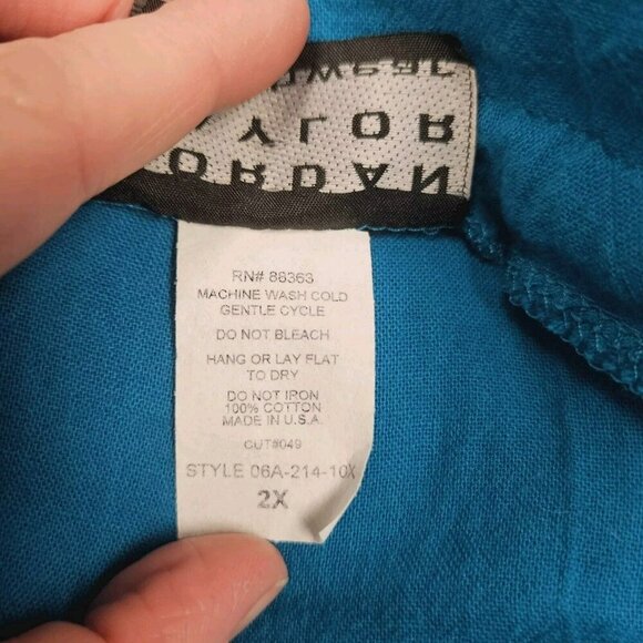 Jordan Taylor Womens Blue Gauzy Swimsuit Cover-Up Pants Size 2X Beachwear Bathin - Picture 12 of 13